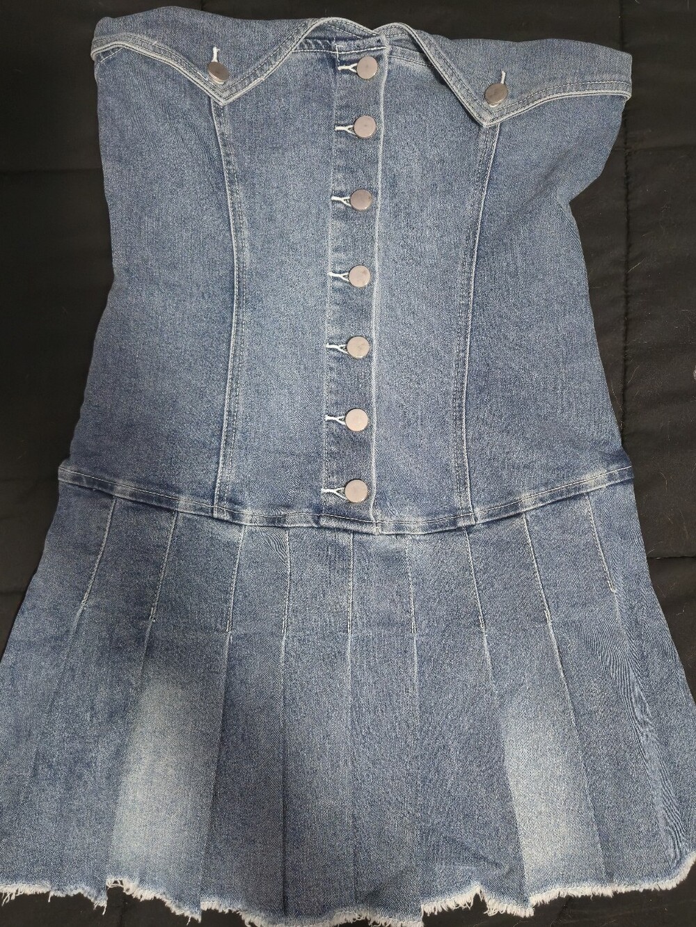 Genetation Kiss XL Denim Mini Dress in Light Blue